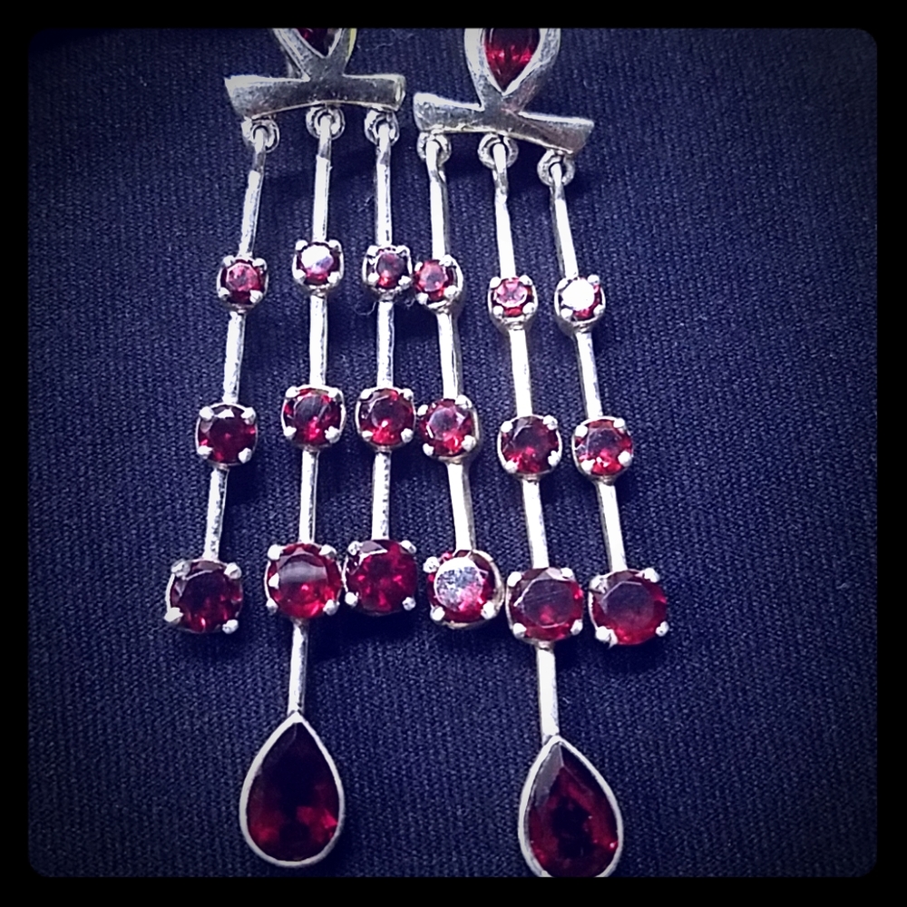 Ruby Dangling Earrings - image 2